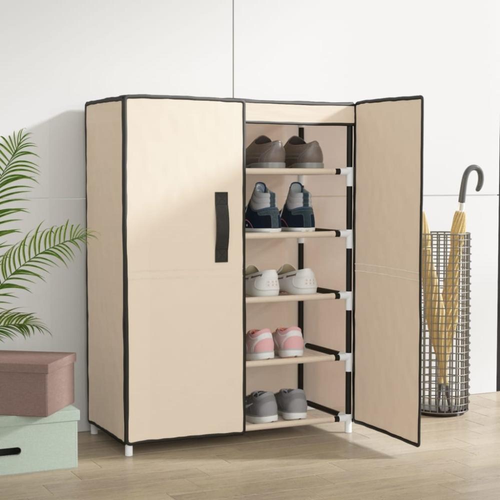 vidaXL Schuhschrank Creme 60x28x90 cm Stoff 337263 Bild 1