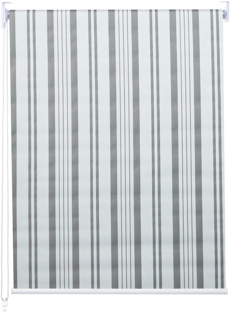 Rollo HWC-D52, Fensterrollo, blickdicht , grau/weiß, 40x160cm Bild 1