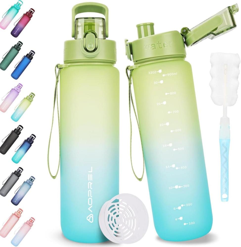 AOPREL Trinkflasche 1l BPA-frei Tritan Sport Wasserflasche Kohlensäure geeignet Bild 1