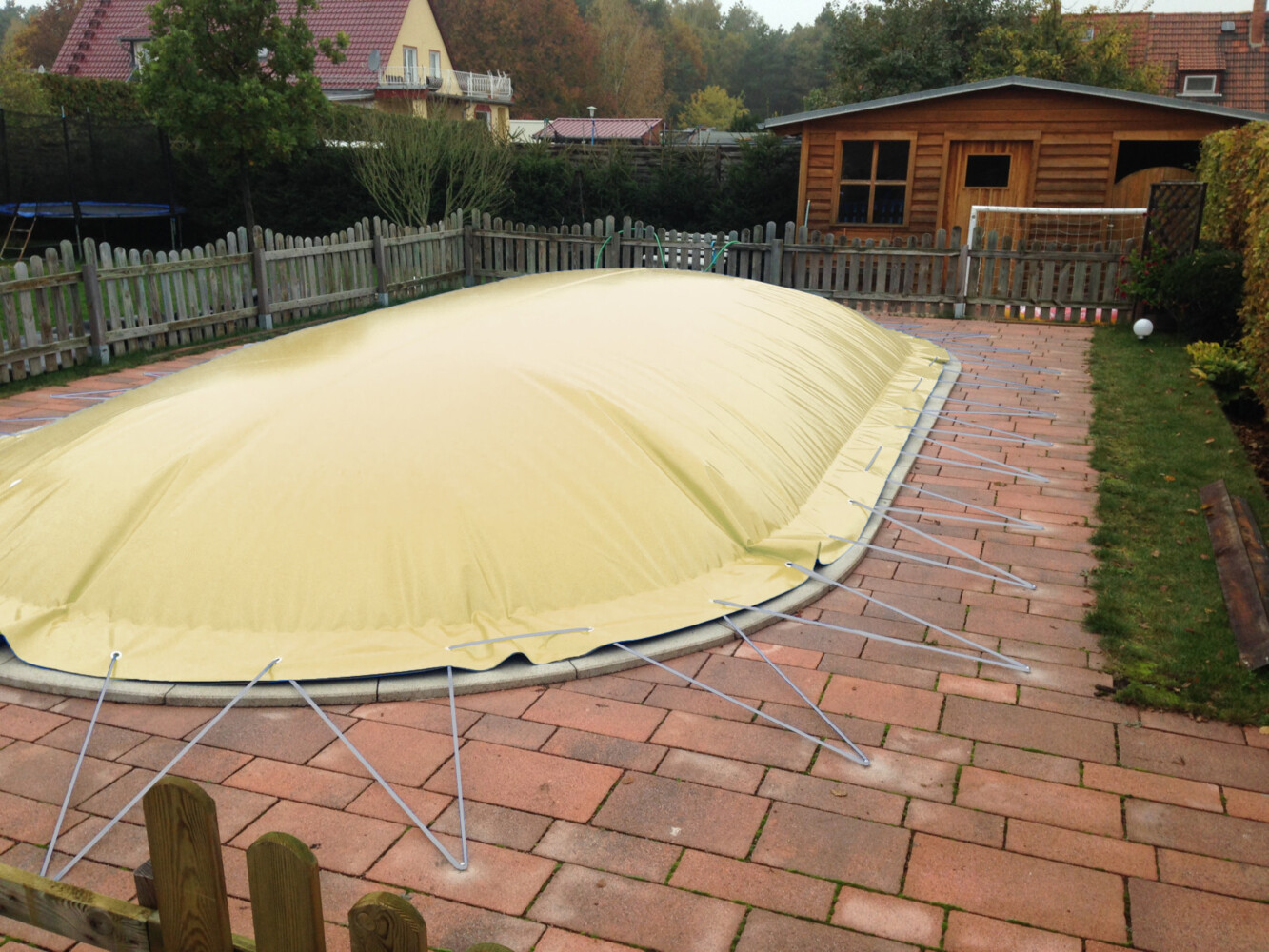 aufblasbare Winterplane für ovale Pools 7,50 x 3,50 cm Beige Bild 1