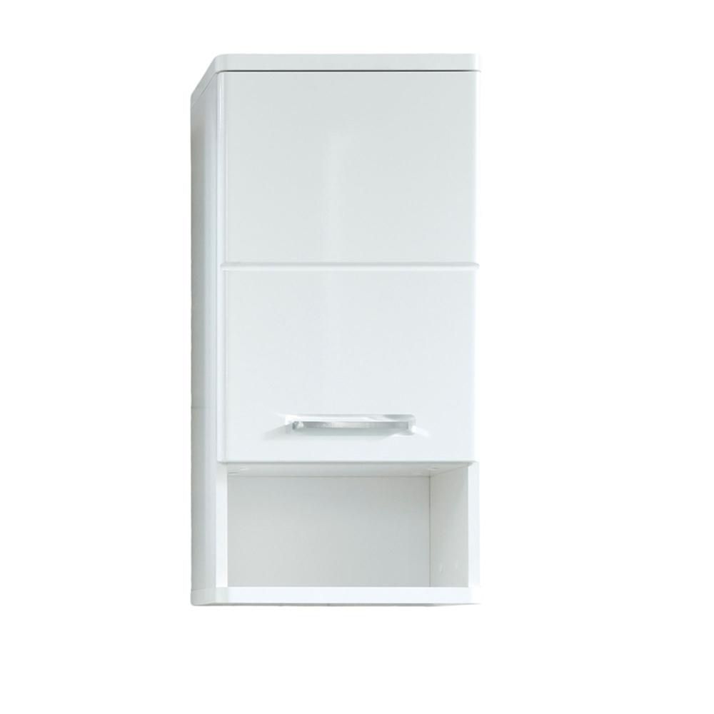 trendteam smart living Badezimmer Hängeschrank Wandschrank Monte, 37 x 76 x 28 cm Front: Weiß Hochglanz, Korpus: Weiß Melamin mit viel Stauraum Bild 1