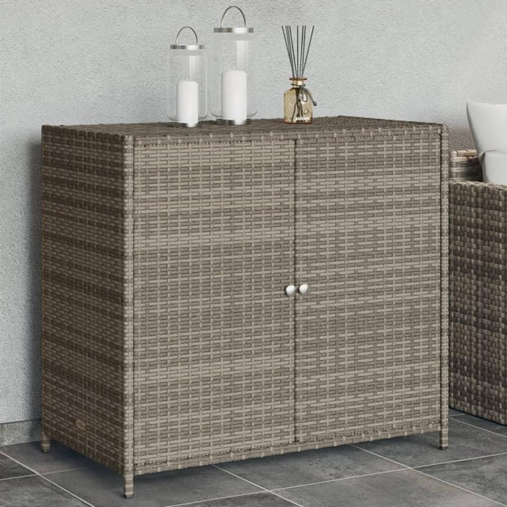 vidaXL Gartenschrank Grau 83x45x76 cm Poly Rattan Bild 1