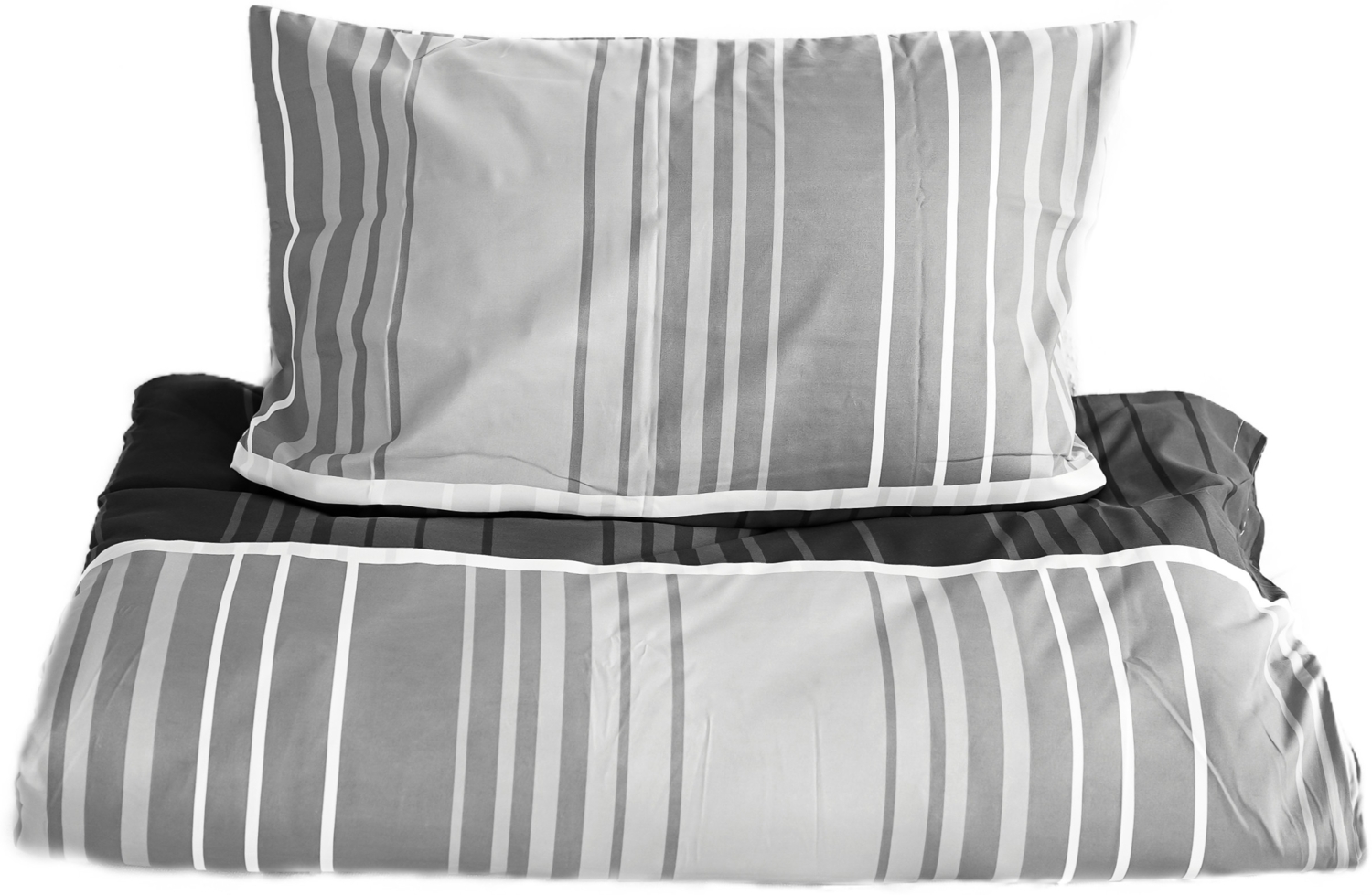 2 teilige Bettwäsche-Set 155x200 cm mit Kissenbezug 80x80 cm mit Reißverschluss aus Mikrofaser Grau Bild 1