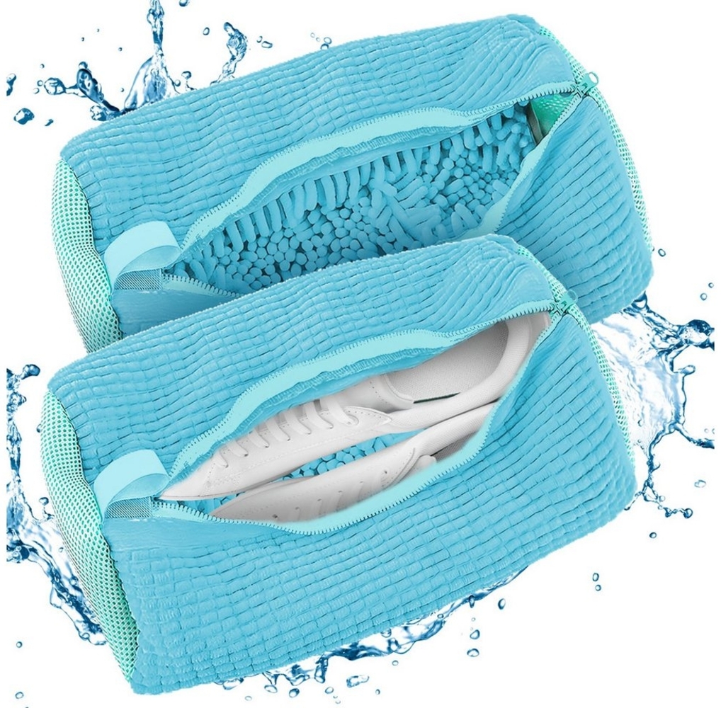 BlingBin Wäschesack Schuhwaschbeutel 2 Stück – Reißfeste Wäschenetze für Waschmaschine (1er Set, 2 St, 2 Schuhwaschbeutel), Wiederverwendbarer Schuhwäschebeutel,Multi Schutz Wäschebeutel Bild 1