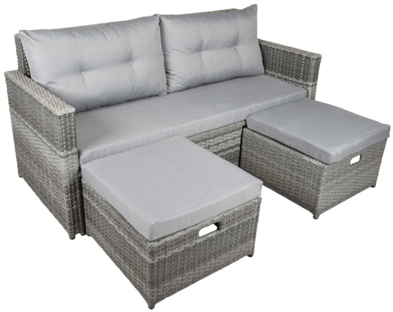 Lounge-Sofa Malta aus Aluminium und Kunststoffgeflecht Bild 1