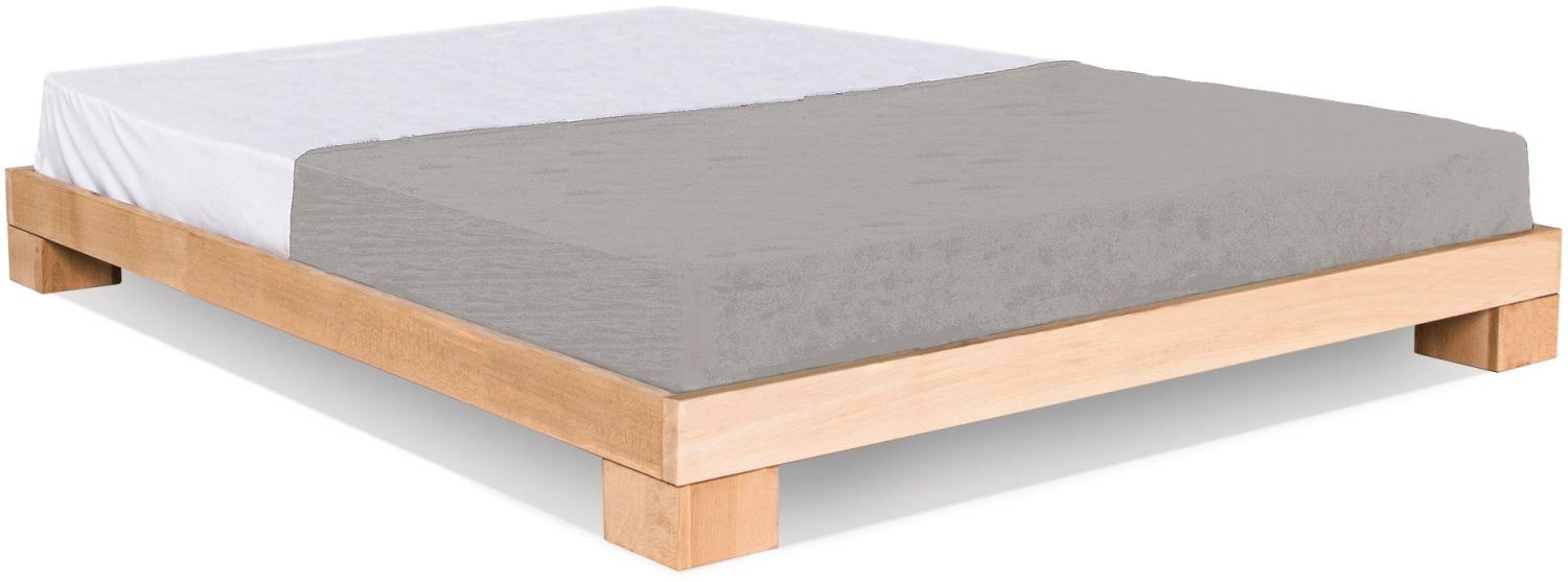 Marior HOME 'CUBE' Doppelbett, 160x200, Buchenholz, Natürlich Bild 1
