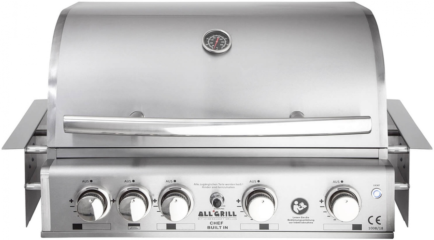 ALLGRILL Einbau-Gasgrill, CHEF L Edelstahl, Built-In Air System, 4 Brenner, Backburner, 93,7 x 64,5 x 46,5 cm Bild 1