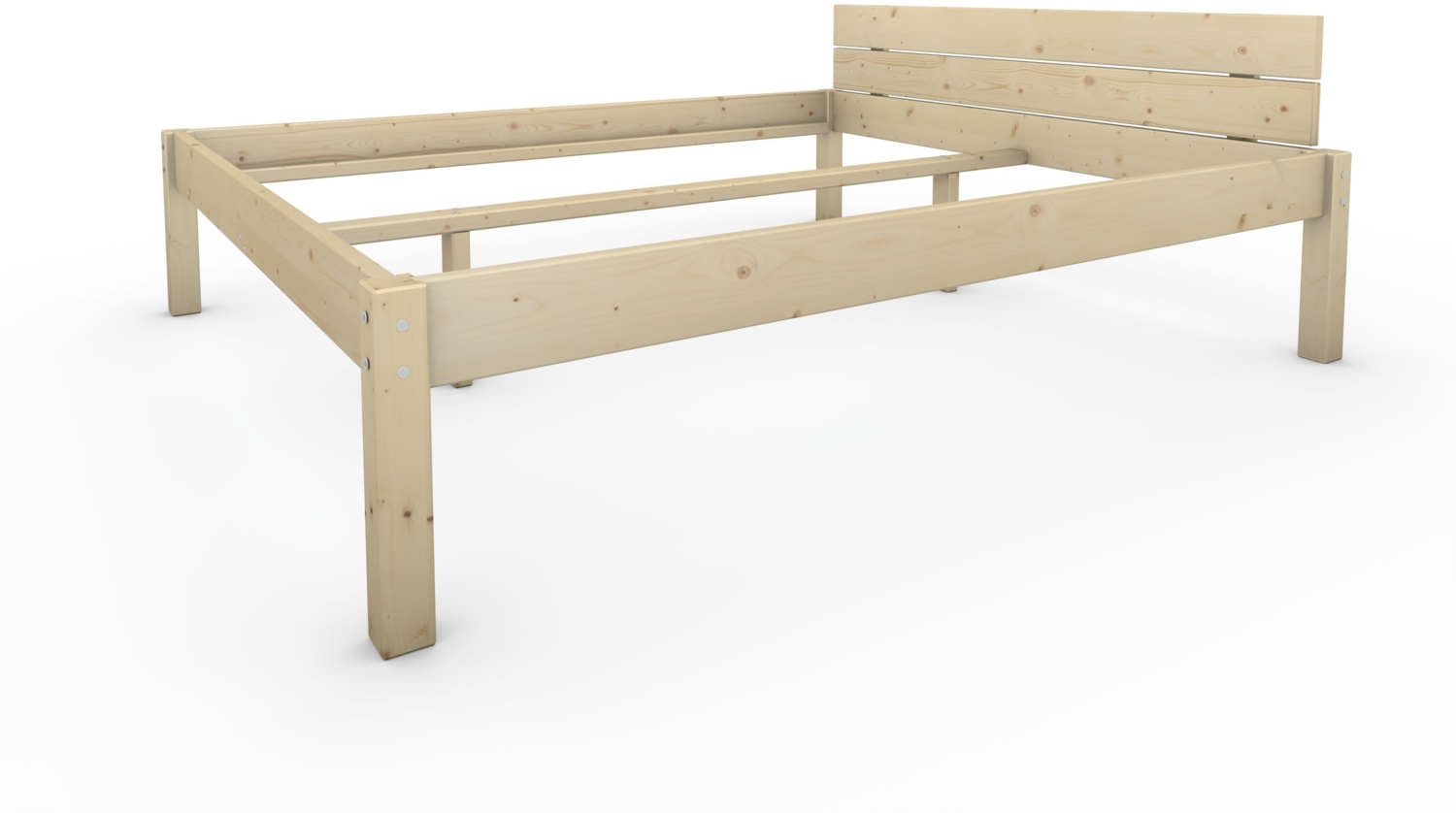 Pfostenbett Massivholzbett (Fichte) "Daybett" 180 x 210 cm 48 cm Holzbett 300kg Bild 1