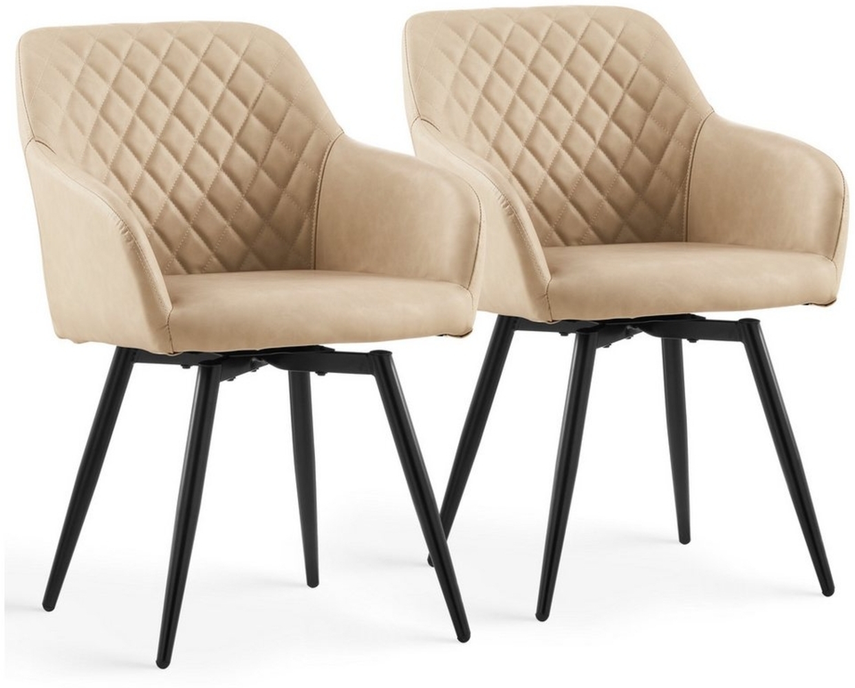 Ofcasa Esszimmerstuhl Drehstuhl (2er Set), Gepolsterter Küchenstuhl aus Kunstleder Bild 1