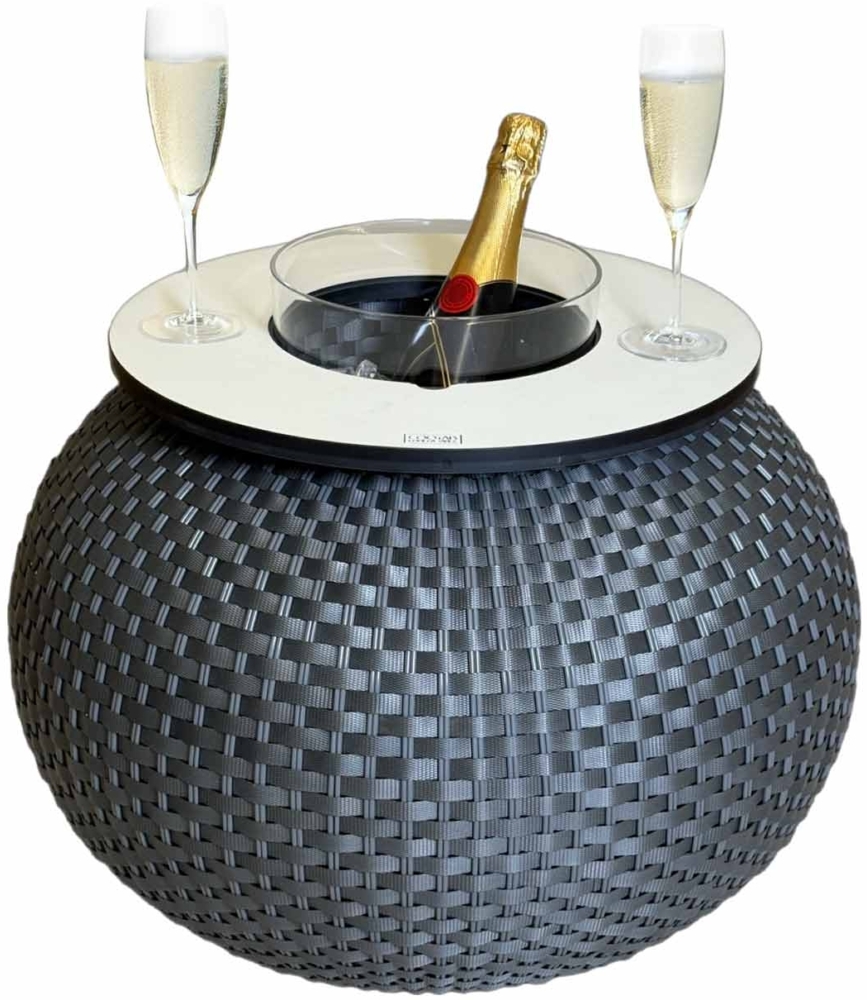 COOTAB Cooler Table MILANO Beistelltisch mit Acryl-Kühler - Anthrazit/Champagner Bild 1