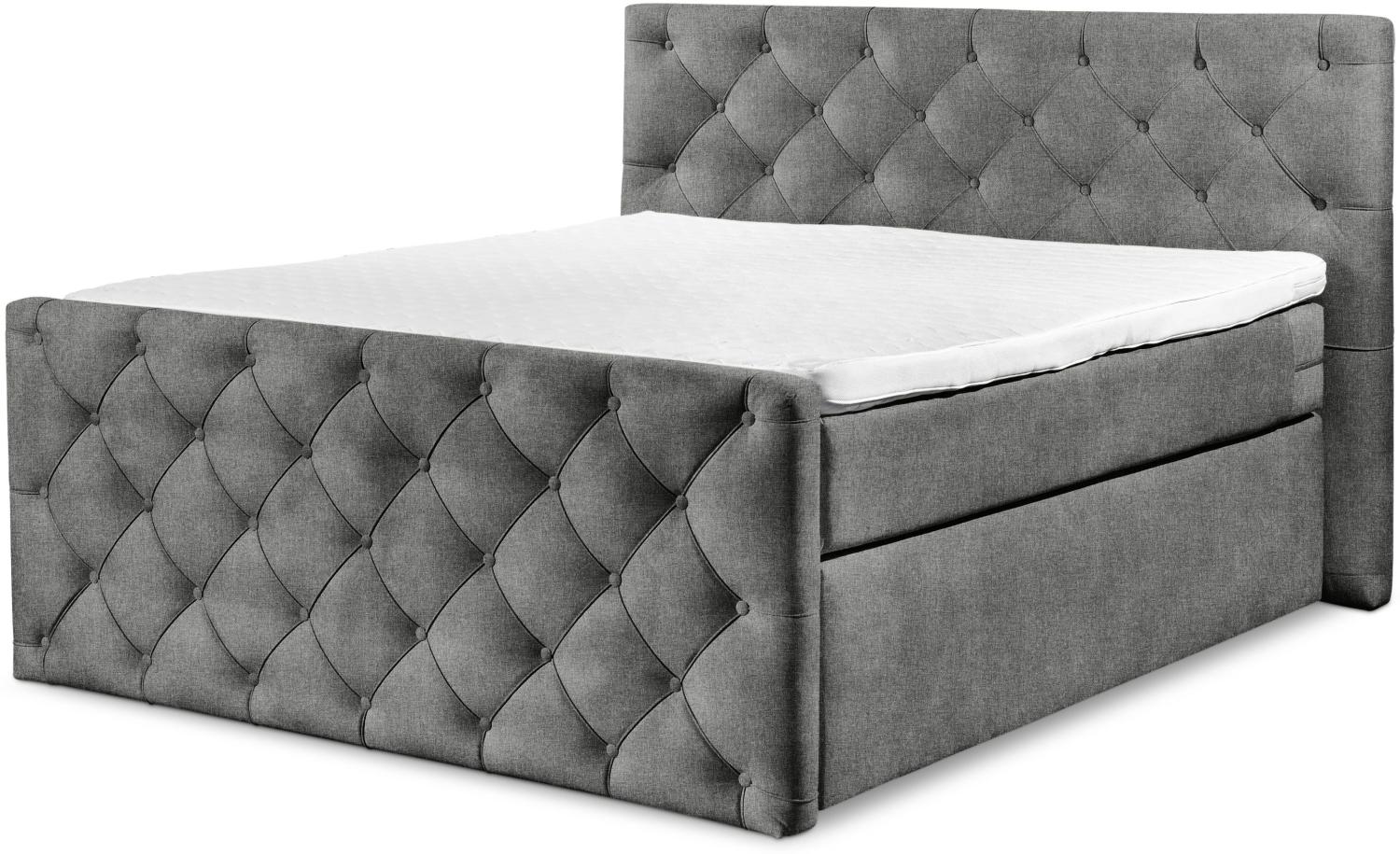 Boxspringbett SANSIBAR ITZEHOE LF 180x200 cm grau Box-Spring-Bett Doppelbett Bild 1