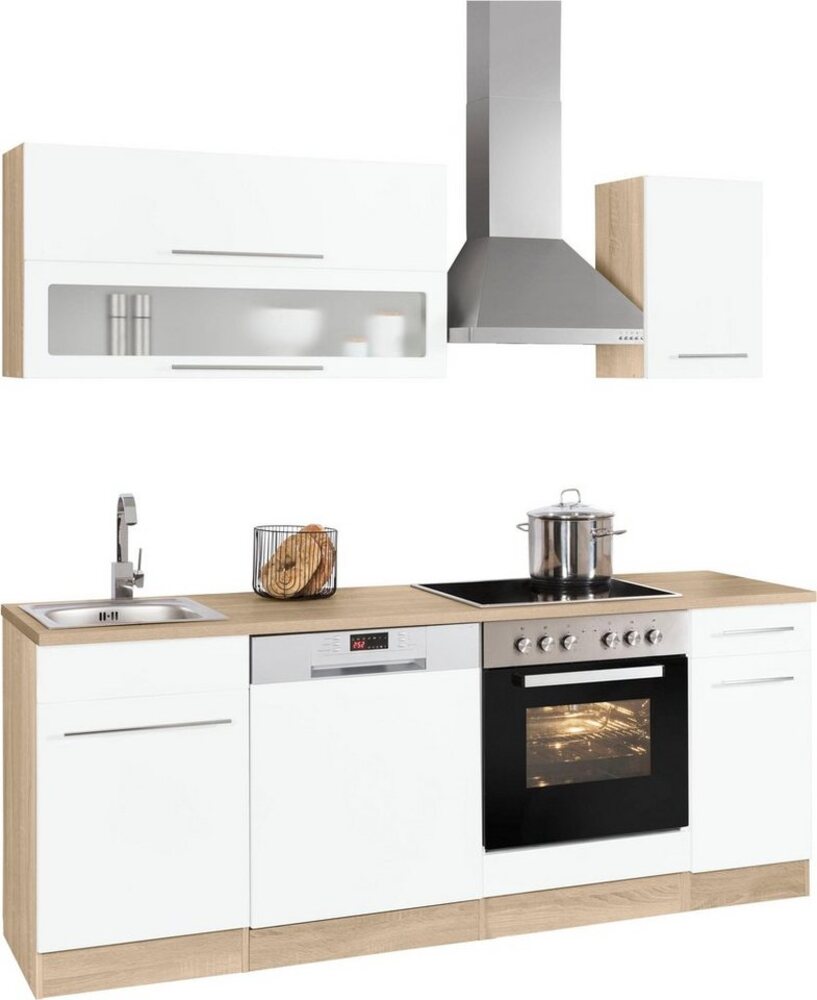 KOCHSTATION Küchenzeile KS-Eton, mit E-Geräten, Breite 210 cm Bild 1