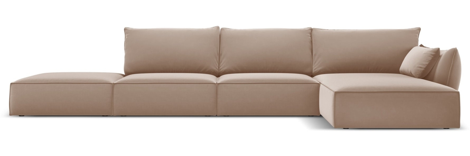Micadoni Ecksofa Kaelle 5-Sitzer Rechts Samt Beige Bild 1
