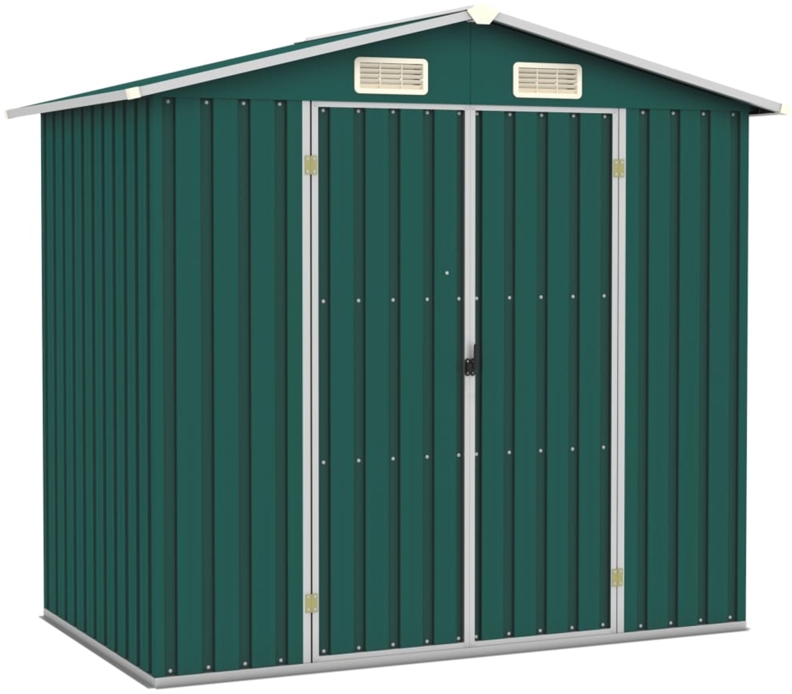 vidaXL Gerätehaus Grün 205x129x183 cm Verzinkter Stahl 46297 Bild 1