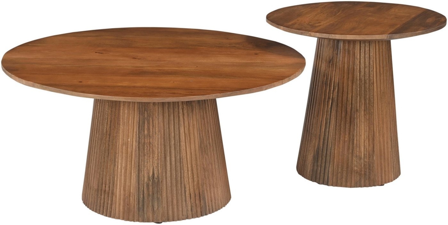 SIT Couchtisch MANGO NATURAL, mit Sockelfuß im Lamellendesign Bild 1