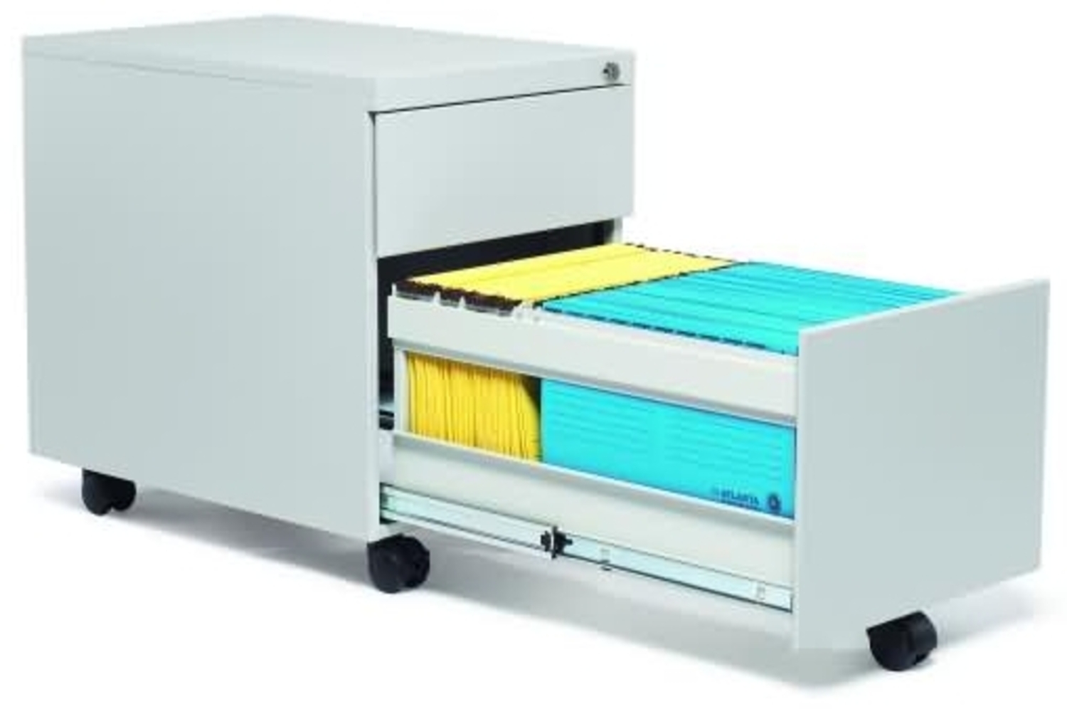 Soennecken Rollcontainer 1xSchub 1xHR 39x55x59cm lichtgrau Bild 1