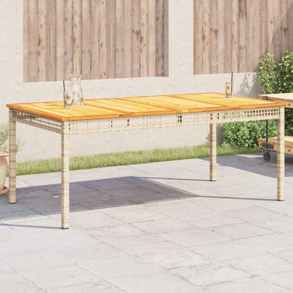 vidaXL Gartentisch Beige 180x90x75 cm Poly Rattan Akazienholz 366281 Bild 1