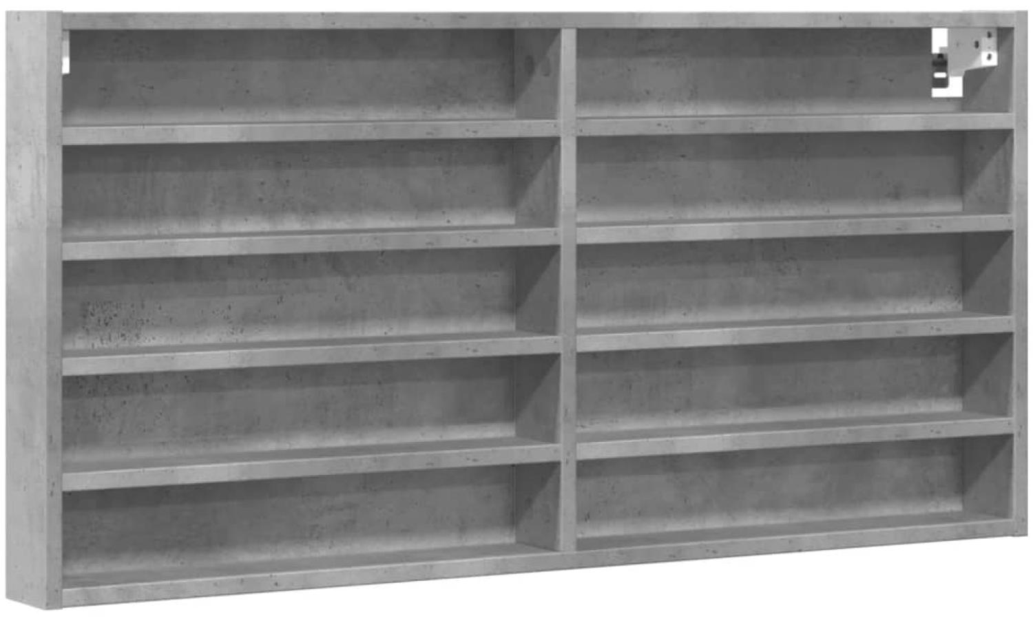 vidaXL Vitrinenschrank Betongrau 100x8,5x50 cm Holzwerkstoff 847950 Bild 1