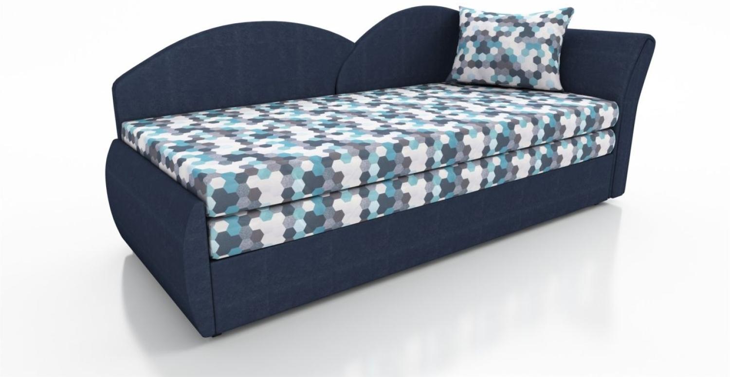 Sofa Schlafsofa inklusive Bettkasten ALINA / L- Stoff Alova Blau / Muster Bild 1