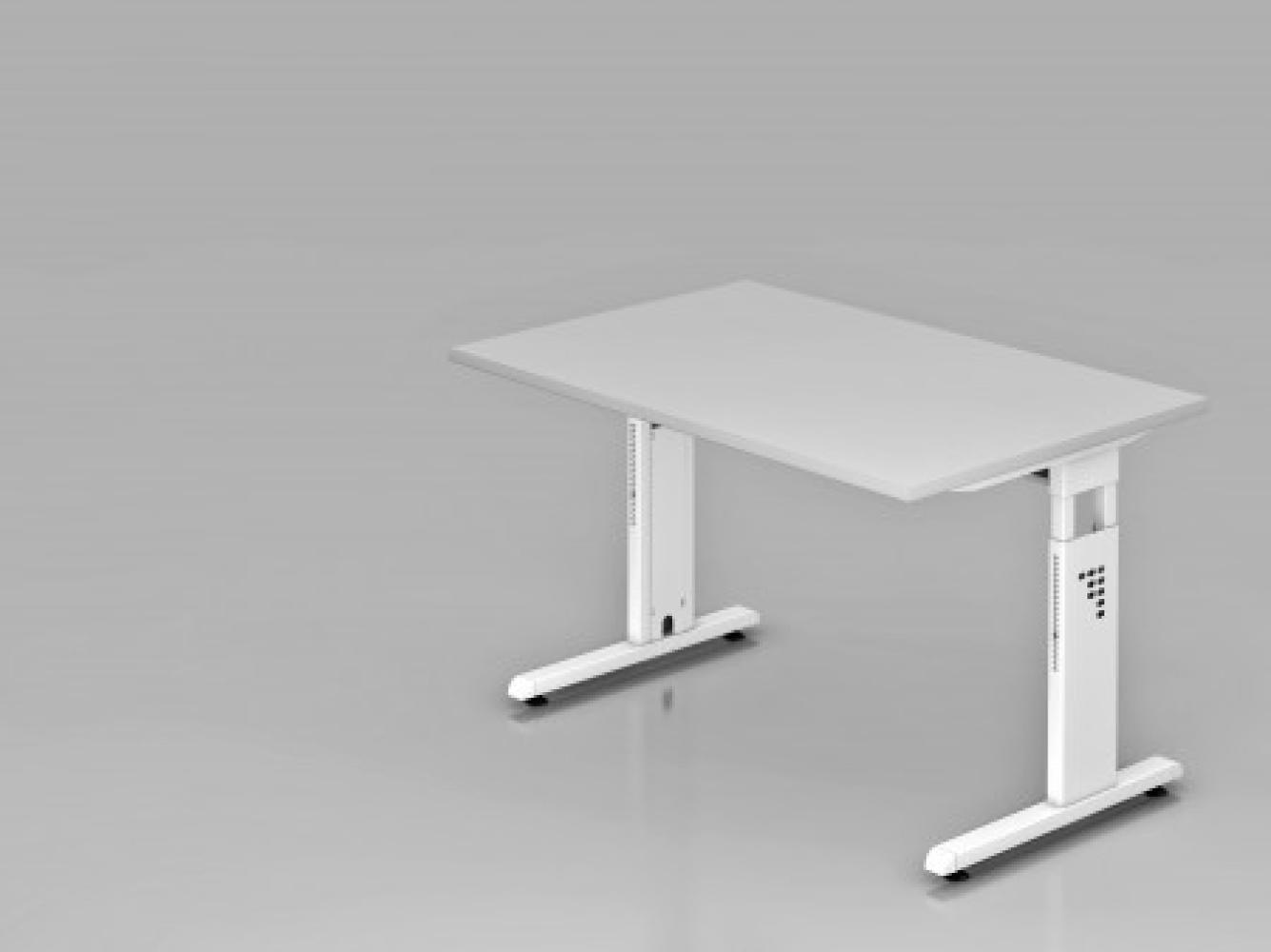 Schreibtisch OS12 C-Fuß 120x80 cm Grau Gestellfarbe: Weiß Bild 1