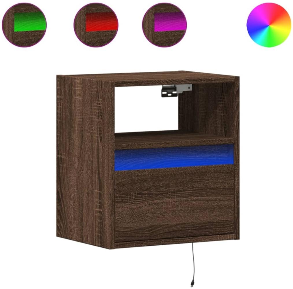 vidaXL TV-Wandschränke LED-Beleuchtung 2 Stk. Eichen-Optik 41x31x45 cm 852326 Bild 1