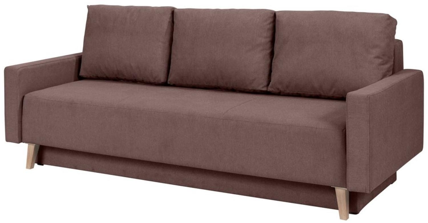 Sofa Schlafsofa KALMAR 3-Sitzer Braun Bild 1