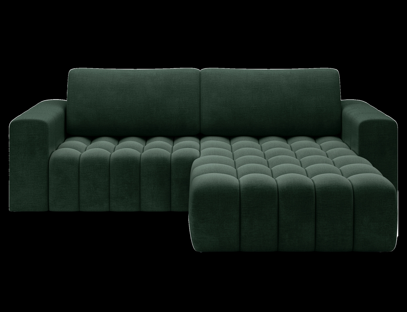 Eltap 'Bonett' Ecksofa mit Schlaffunktion, 92 x 175 x 250 cm, Dunkelgrün, Rechts Bild 1