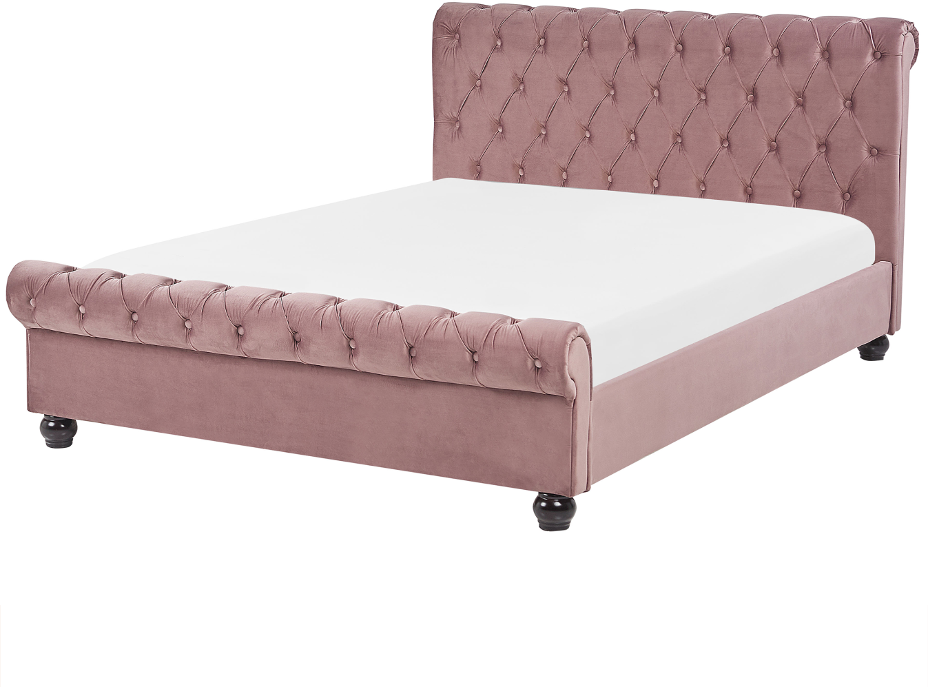 Bett Samtstoff rosa 140x200 cm AVALLON Bild 1