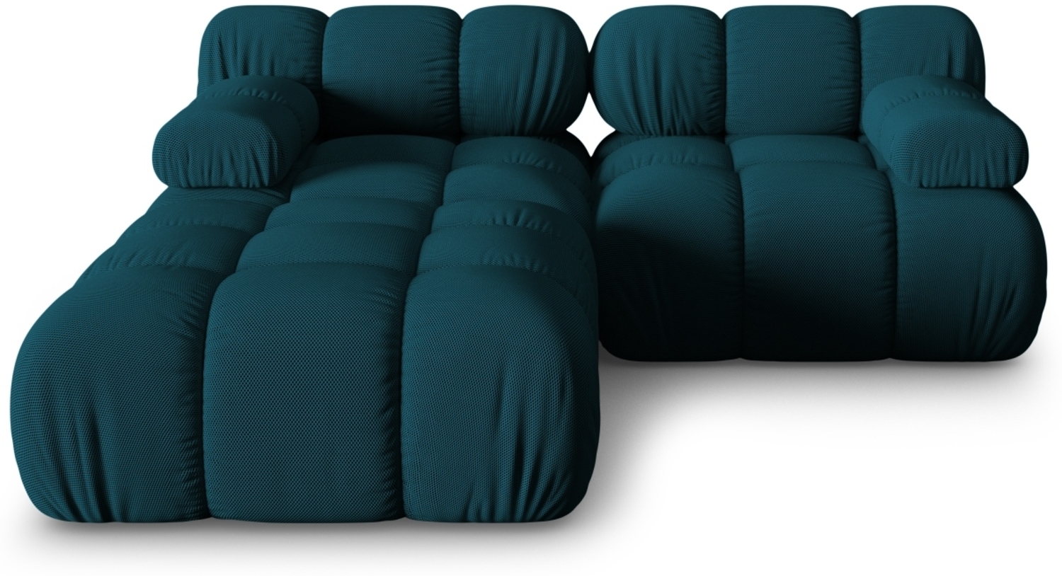 Micadoni Modulares Sofa Bellis 3-Sitzer mit flachem Modul 3D-Stoff Marineblau Bild 1