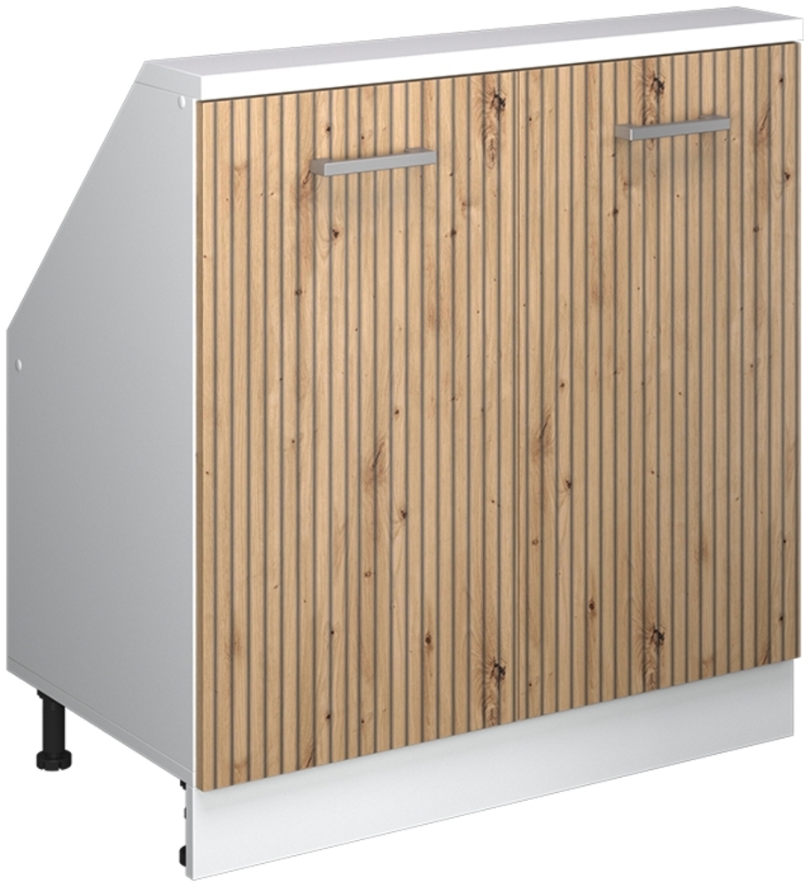 Küchenschrank für Dachschrägen R-Line Artisan-Eiche 80 cm mit 2 Türen Vicco Bild 1