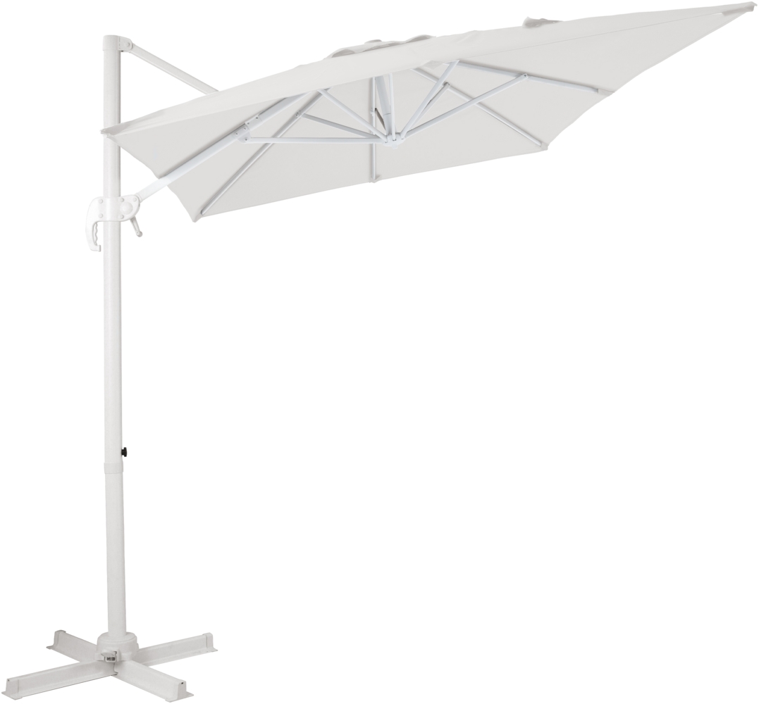 AXI Coco Ampelschirm Rechteckig 200 x 300 cm in Weiß / Beige Sonnenschirm für Garten / Terrasse mit Aluminium Rahmen | Weiß, beige | Textil | 300 cm Bild 1