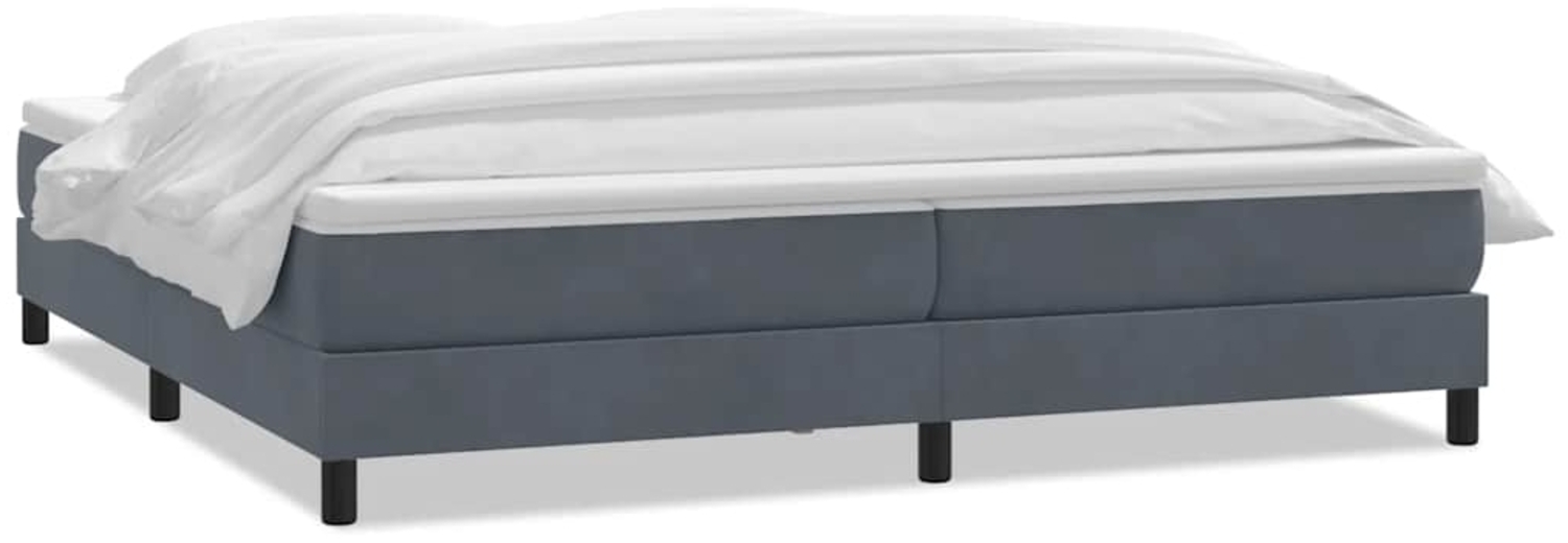 vidaXL Boxspringbett mit Matratze Dunkelgrau 200x210 cm Samt 3315940 Bild 1