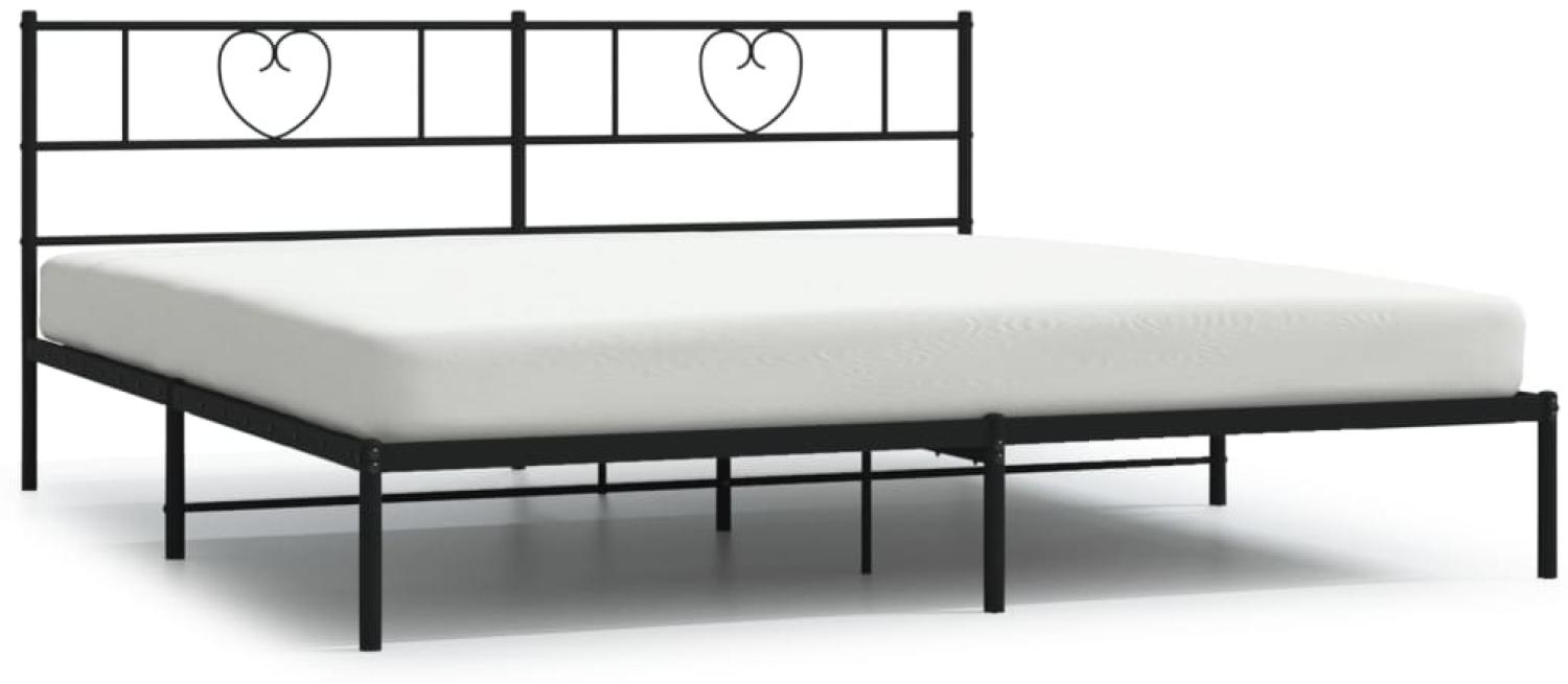 vidaXL Bettgestell mit Kopfteil Metall Schwarz 193x203 cm 355469 Bild 1
