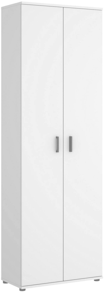 Dmora 2-türiger Mehrzweckschrank Aixam, Multifunktionsschrank, Schuhschrank, 61x35h190 cm, Weiß Bild 1
