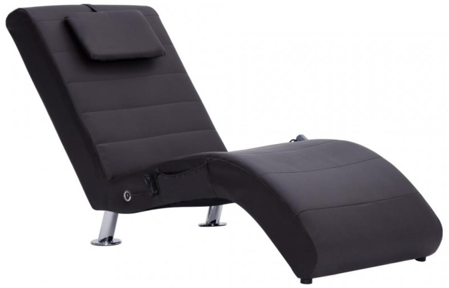 vidaXL Massage Chaiselongue mit Kissen Braun Kunstleder 281286 Bild 1