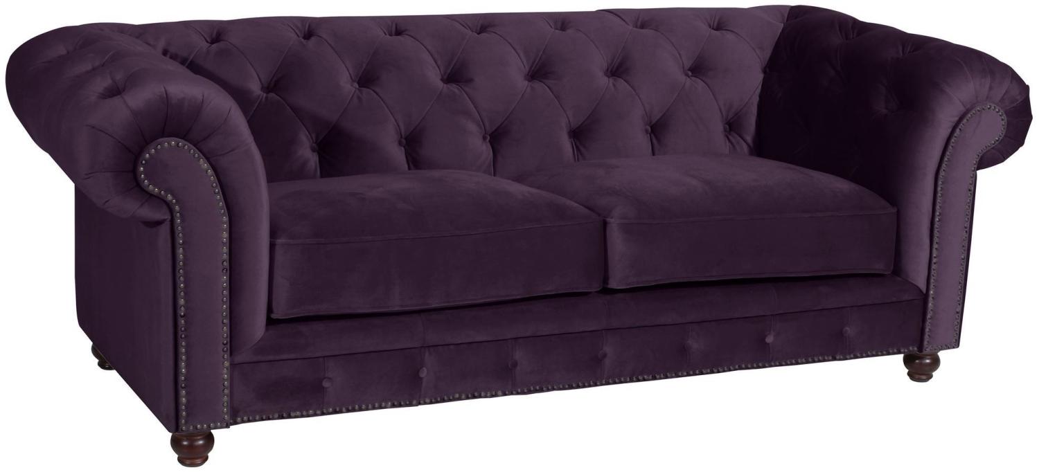 Sofa 2,5-Sitzer Kathe Bezug Samtvelours Buche nussbaum dunkel / purple 22499 Bild 1