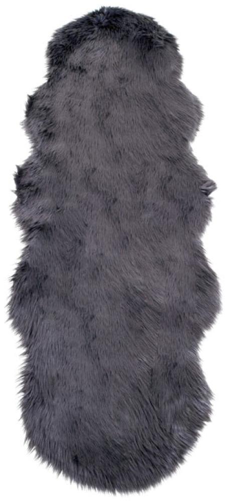 Lammfell Kunst, grau, 60x180 cm Bild 1