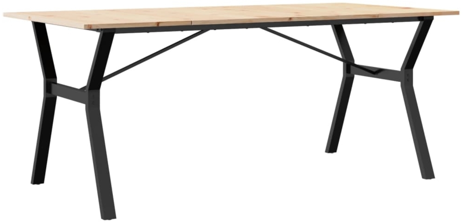 vidaXL Esstisch Y-Gestell 180x90x75 cm Massivholz Kiefer und Stahl 3282722 Bild 1