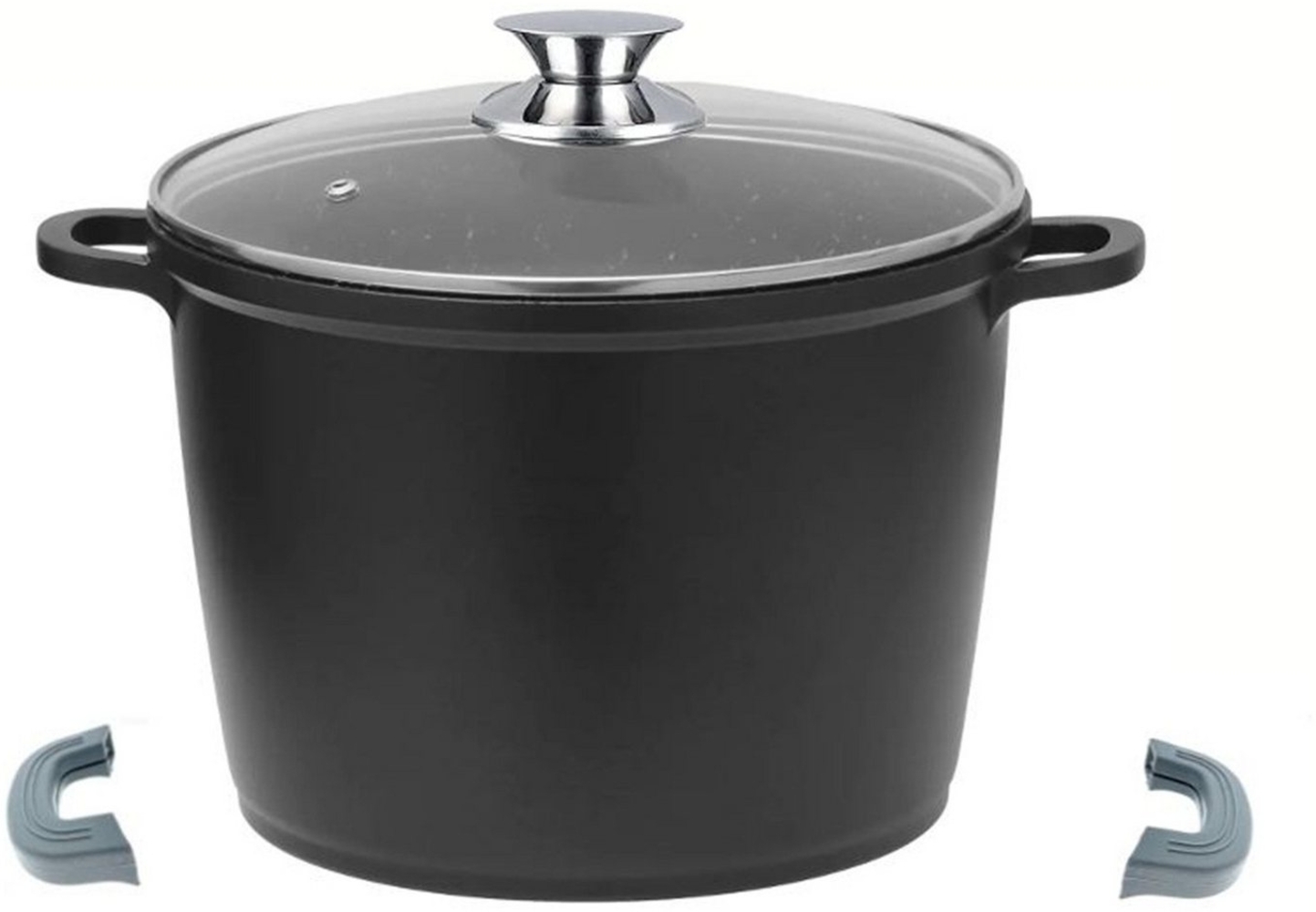 Tiefer Kochtopf mit Glasdeckel & Silikongriffe, ø32 cm - 15 L - Antihaft Bild 1