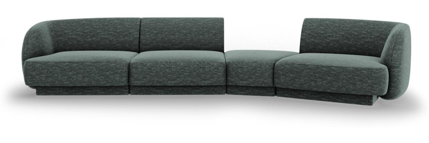 Micadoni Modulares Sofa Miley 4-Sitzer Rechts Chenille Petrol Bild 1