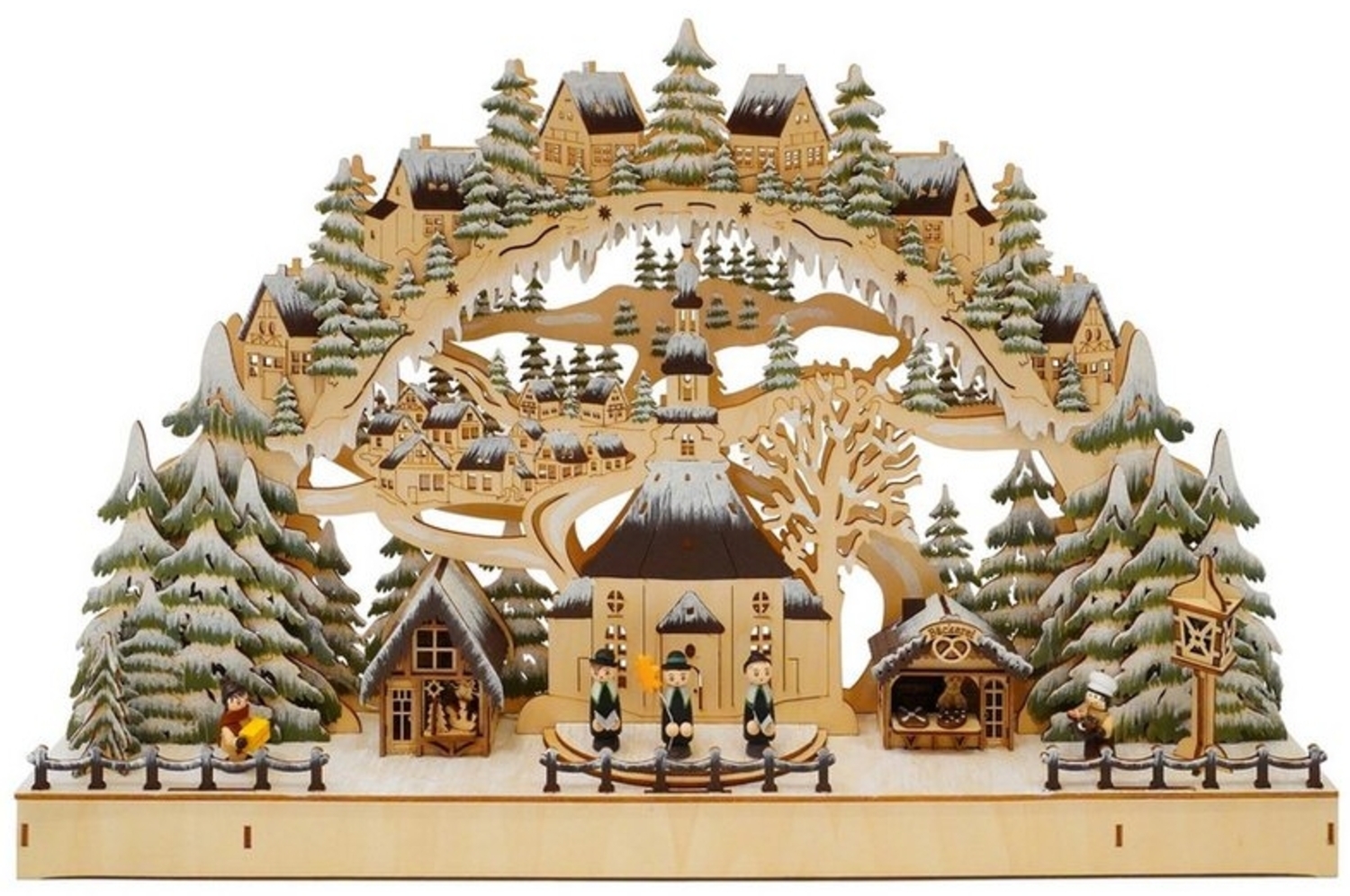 HTI-Living Schwibbogen LED Schwibbogen Seiffen Dorfmomente (1-tlg), Lichterbogen Weihnachtsdeko batteriebetrieben Bild 1