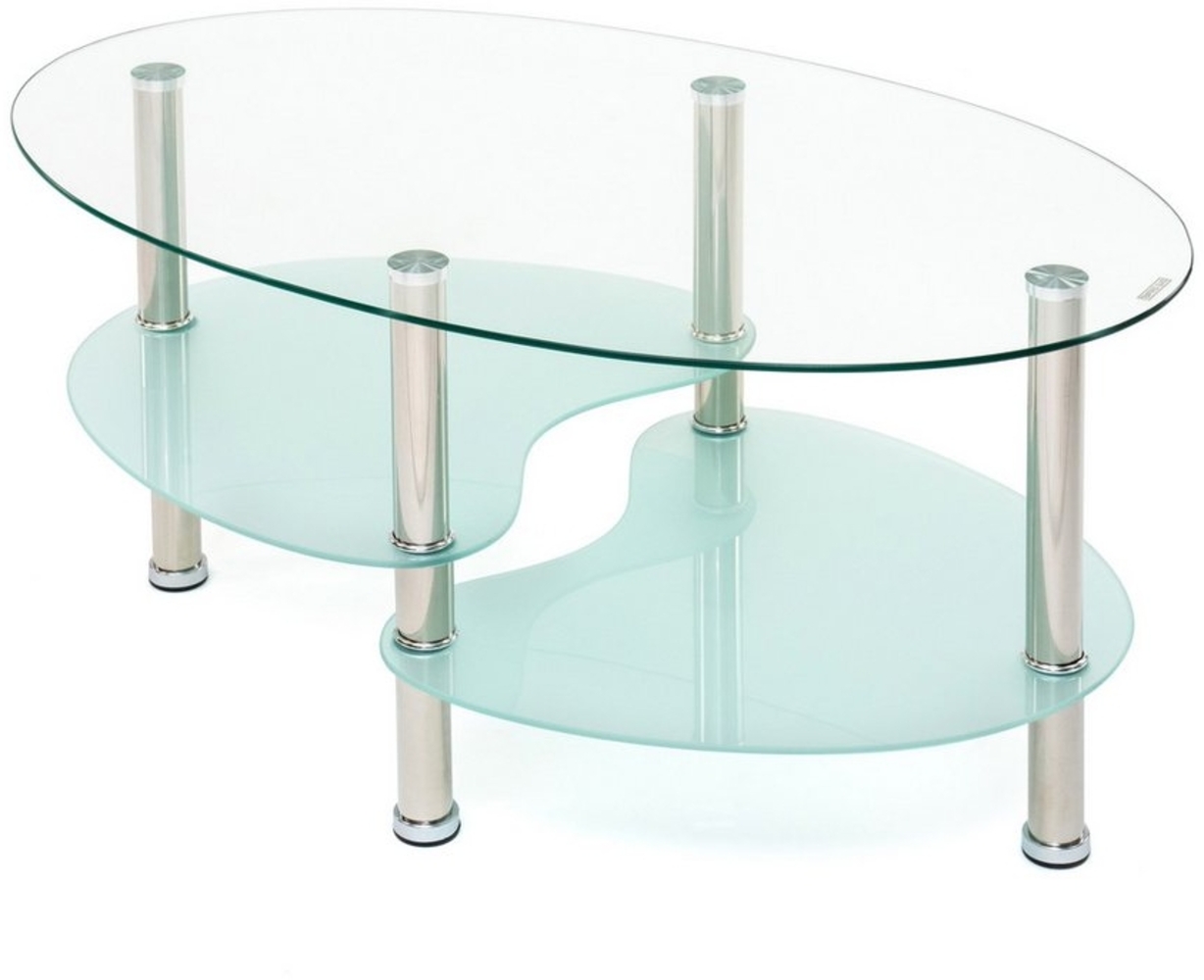 Concept GmbH Couchtisch Ablageböden, in Klarglas / Glas sandgestrahlt - 90x43x55cm (BxHxT) Bild 1