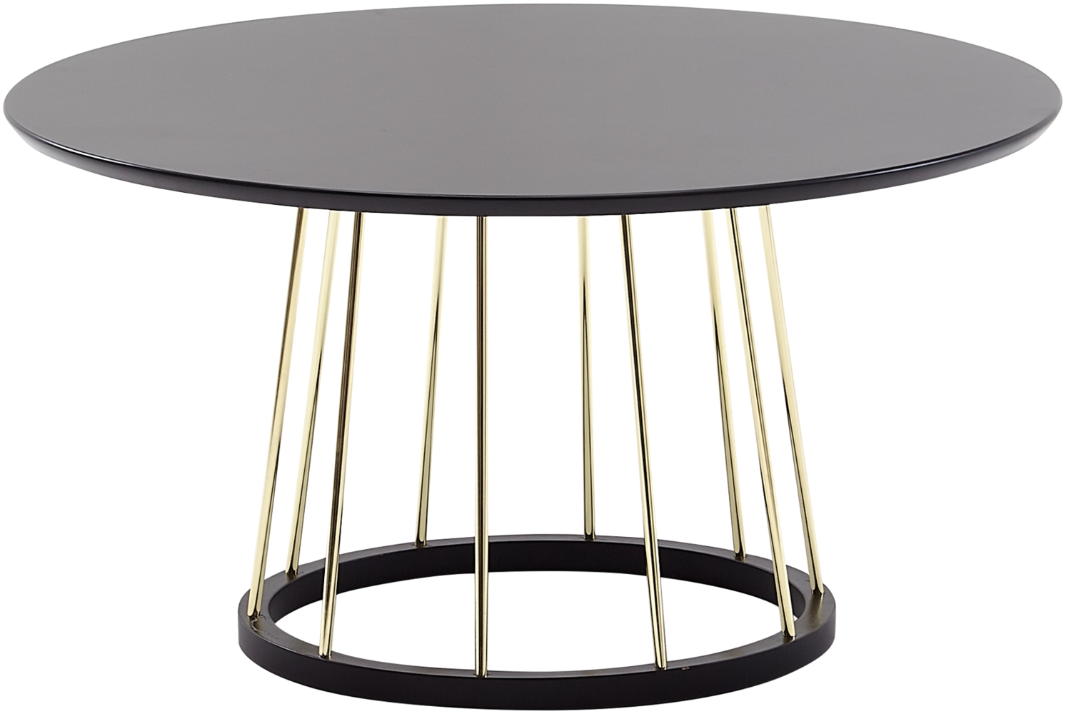 Couchtisch Rund 80x80x42 cm Schwarz Gold Sofatisch Metall Modern, Runder Wohnzimmertisch Salontisch, Tisch Wohnzimmer Groß, Kaffeetisch Loungetisch Bild 1