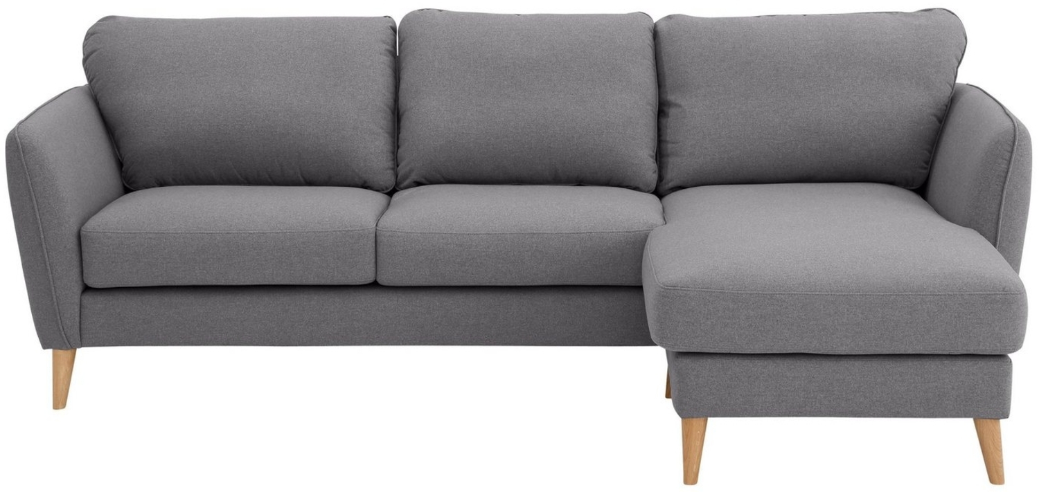 Home affaire Ecksofa MARSEILLE (242/152cm),L-Form, Rec. rechts/links, Massivholzbeine Eiche, Landhausstil, Wellenunterfederung Bild 1