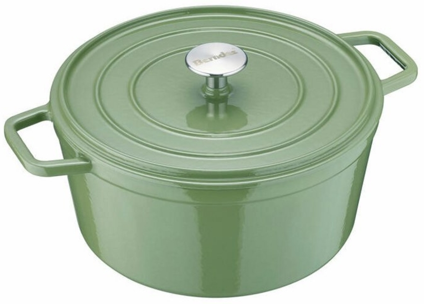 Berndes b. iron Bräter Kochtopf Rund, Schmortopf, Topf, Induktionsgeeignet, Gusseisen, Grün, Ø 26 cm, 034257 Bild 1