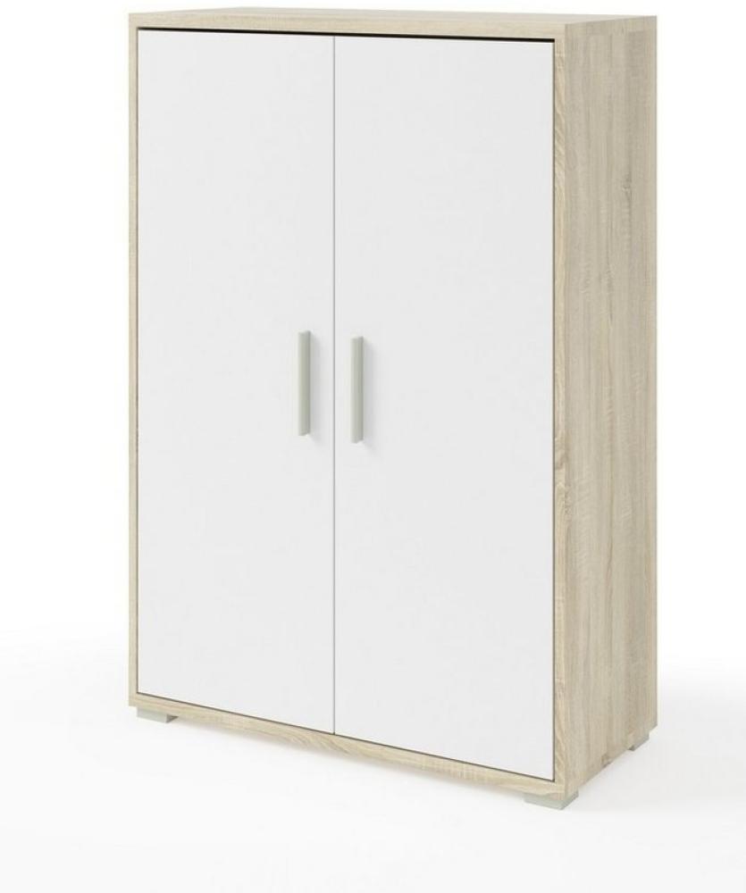 Aktenschrank Clermont (BxHxT: 79,1x114x35 cm) in Sonoma/Eiche mit Absatz weiß Bild 1