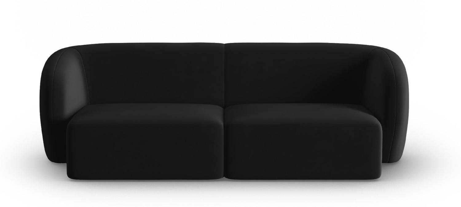 Micadoni Modulares Sofa Shane 2-Sitzer Samtstoff Schwarz Bild 1