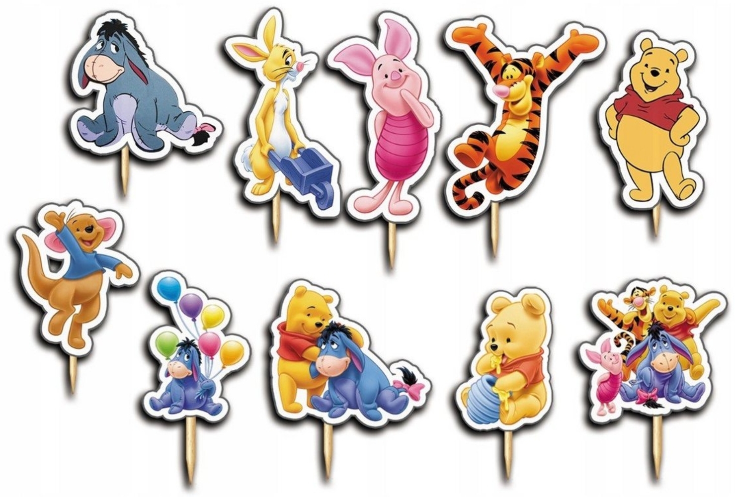 Festivalartikel Tortenstecker WINNIE PUUH Topper Set 10 Stk Geburstag Torten Deko Kuchen Junge Bild 1