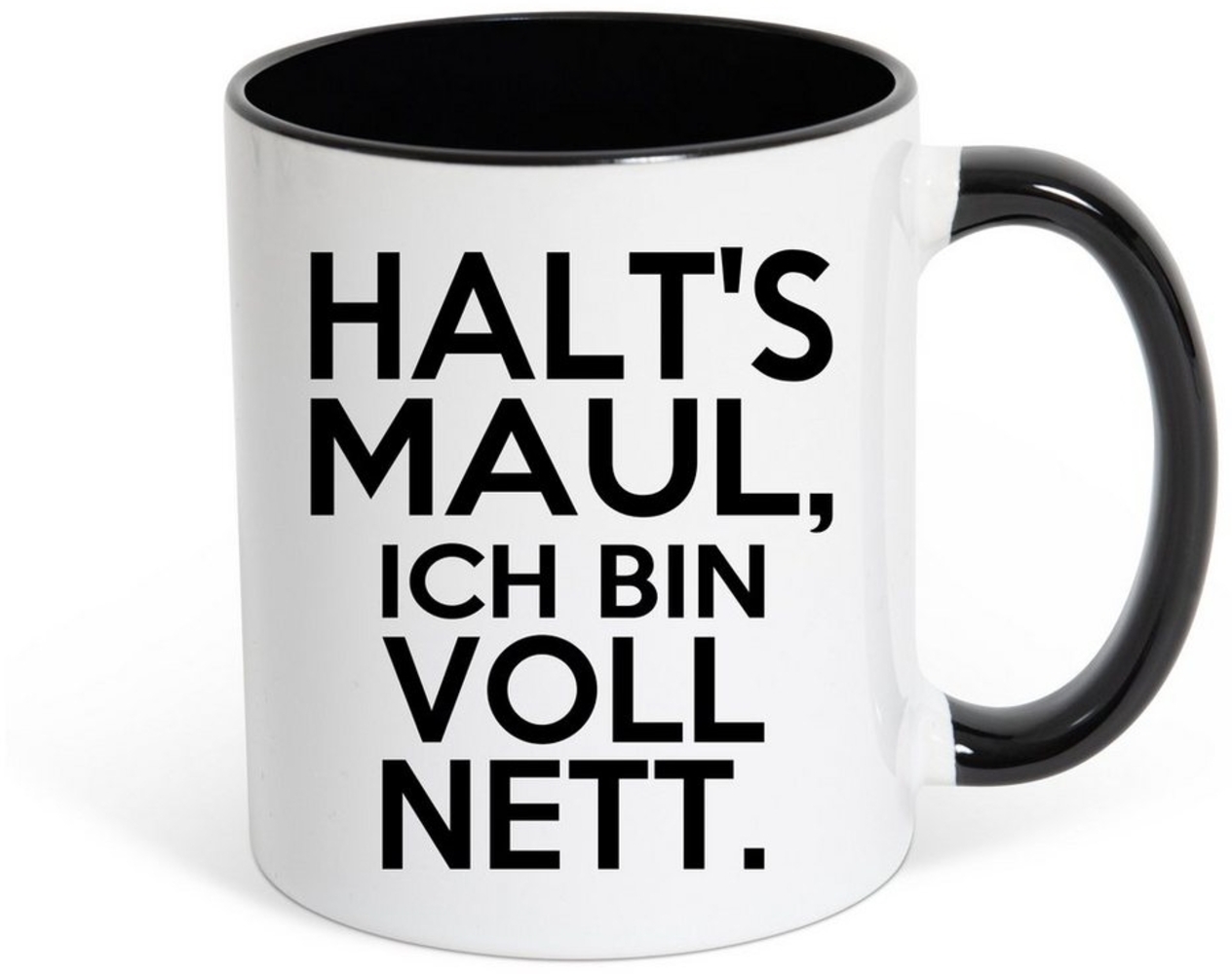 Youth Designz Tasse HALT'S MAUL, ICH BIN VOLL NETT Kaffeetasse Geschenk, Keramik, mit lustigem Spruch Bild 1