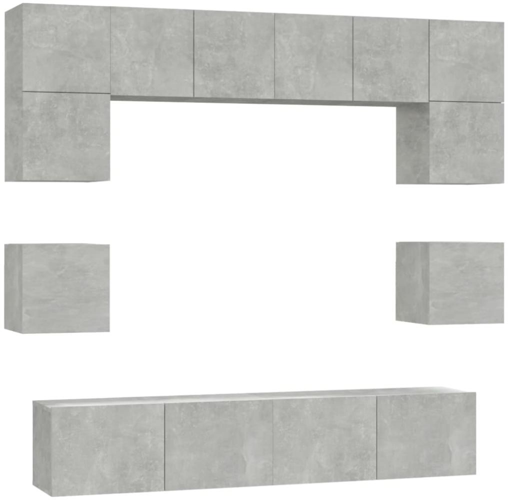 vidaXL 8-tlg. TV-Schrank-Set Betongrau Holzwerkstoff 3114409 Bild 1